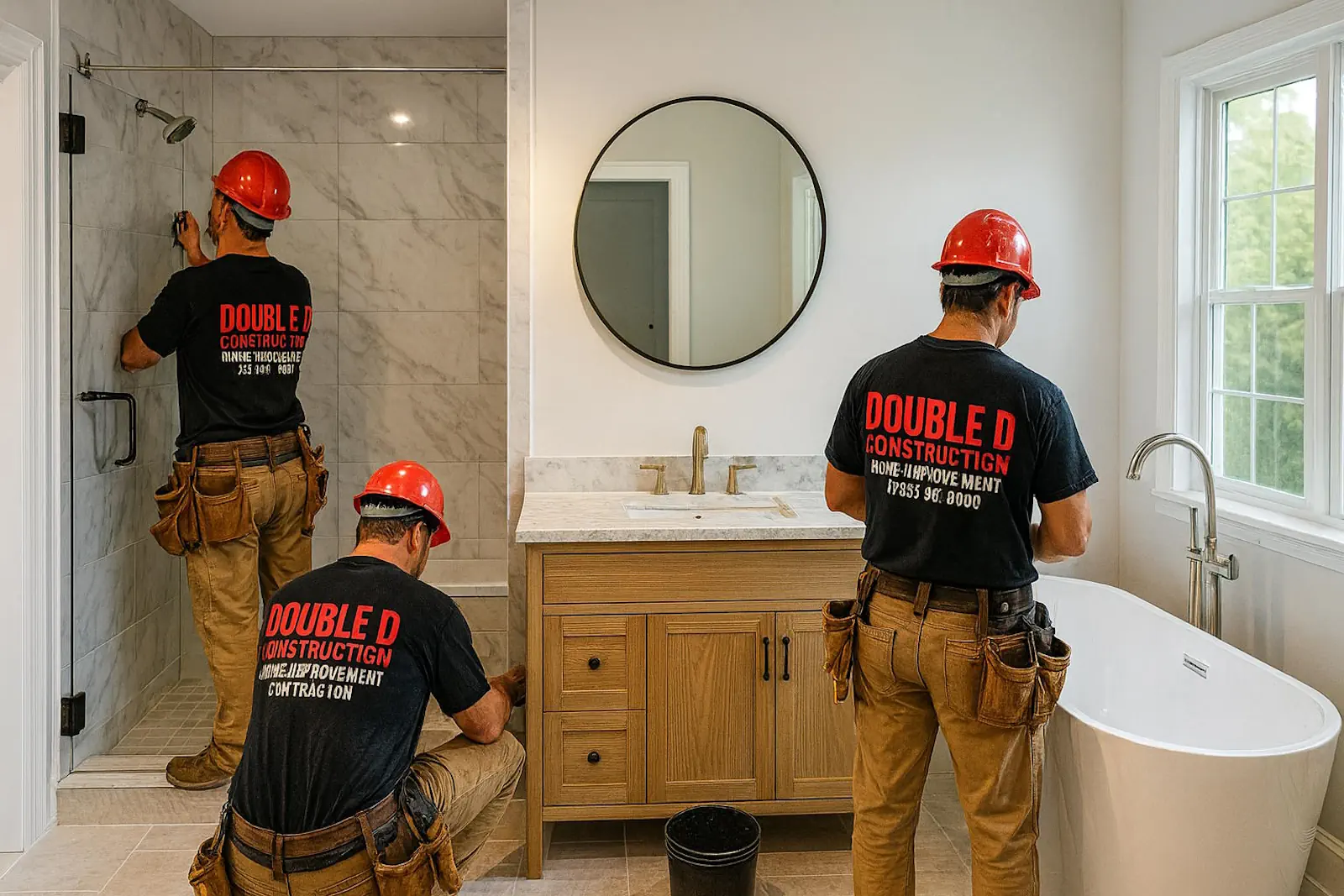 Bathroom remodeling project by Double D Construction in New Jersey